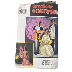 Simplicity 9229 Medieval Costume Sewing Pattern Size XS-Medium King Queen CUT